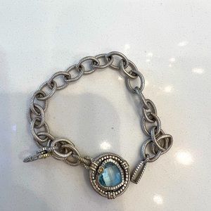 Judith Ripka 2-Tone Heart Charm Bracelet